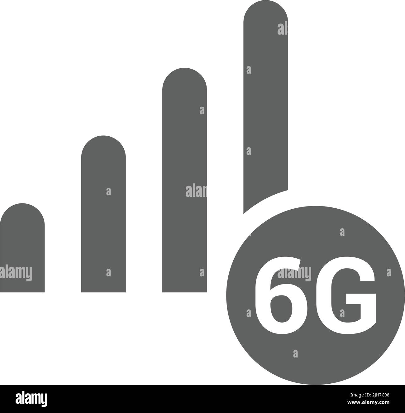 6G Mobil, mobil, Netzwerk, Wireless Icon - Verwendung für kommerzielle Zwecke, Printmedien, Web oder jede Art von Design-Projekten. Vektor-EPS-Datei. Stock Vektor