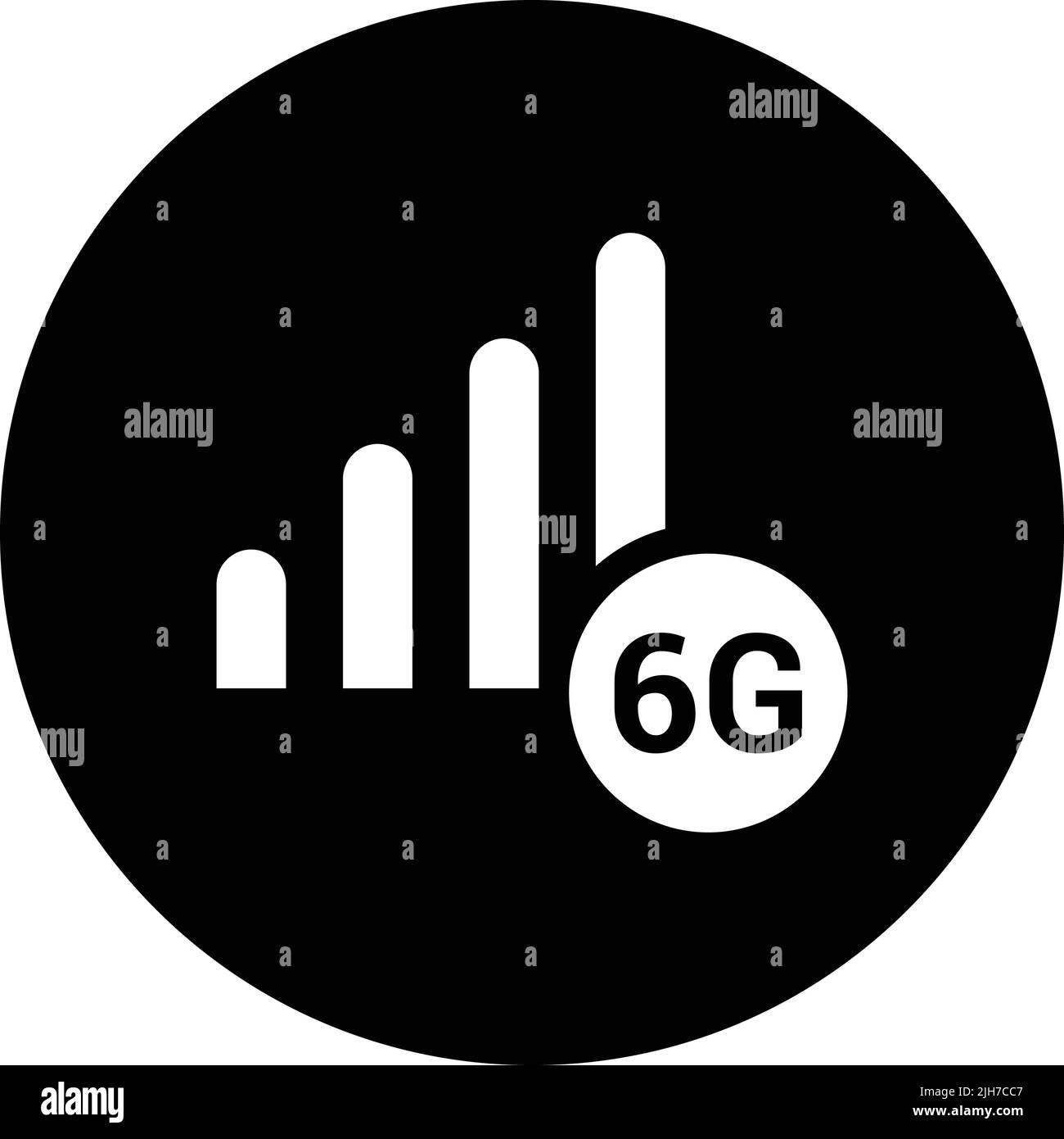 6G Mobil, mobil, Netzwerk, Wireless Icon - Verwendung für kommerzielle Zwecke, Printmedien, Web oder jede Art von Design-Projekten. Vektor-EPS-Datei. Stock Vektor