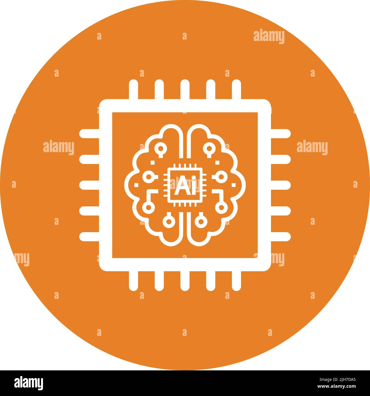 Intelligenz, Gehirn, Chip-Symbol - einfache editierbare Vektor EPS-Datei. Stock Vektor