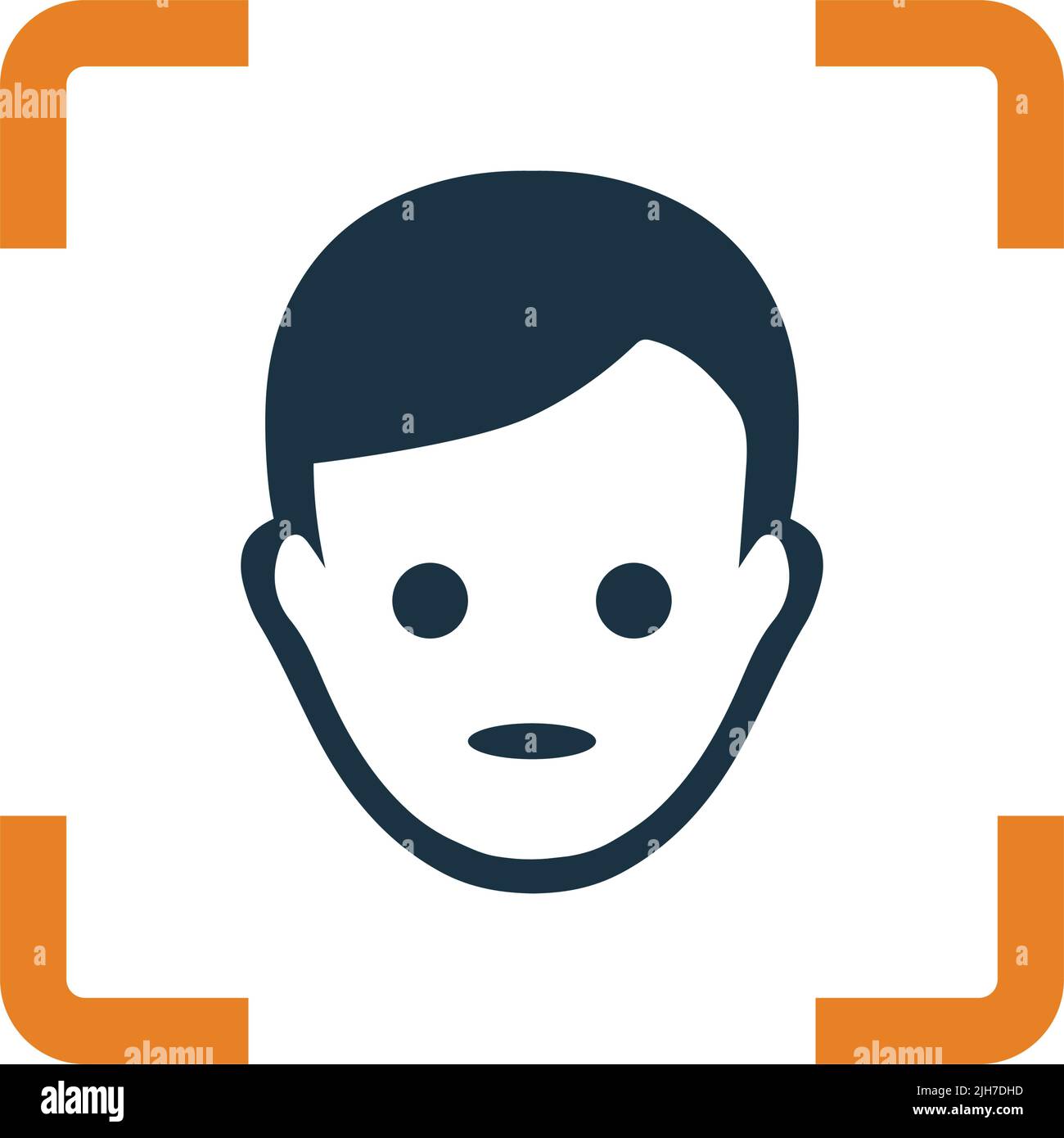 Authentifizierungs-, Gesichts-, Scan-Symbol - einfach editierbare Vektor-EPS-Datei. Stock Vektor