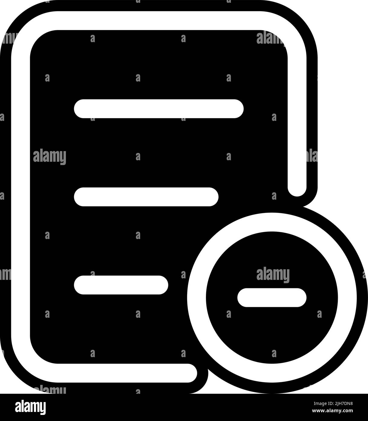 Symbol zum Entfernen der Datei auf der basisbenutzeroberfläche Stock Vektor