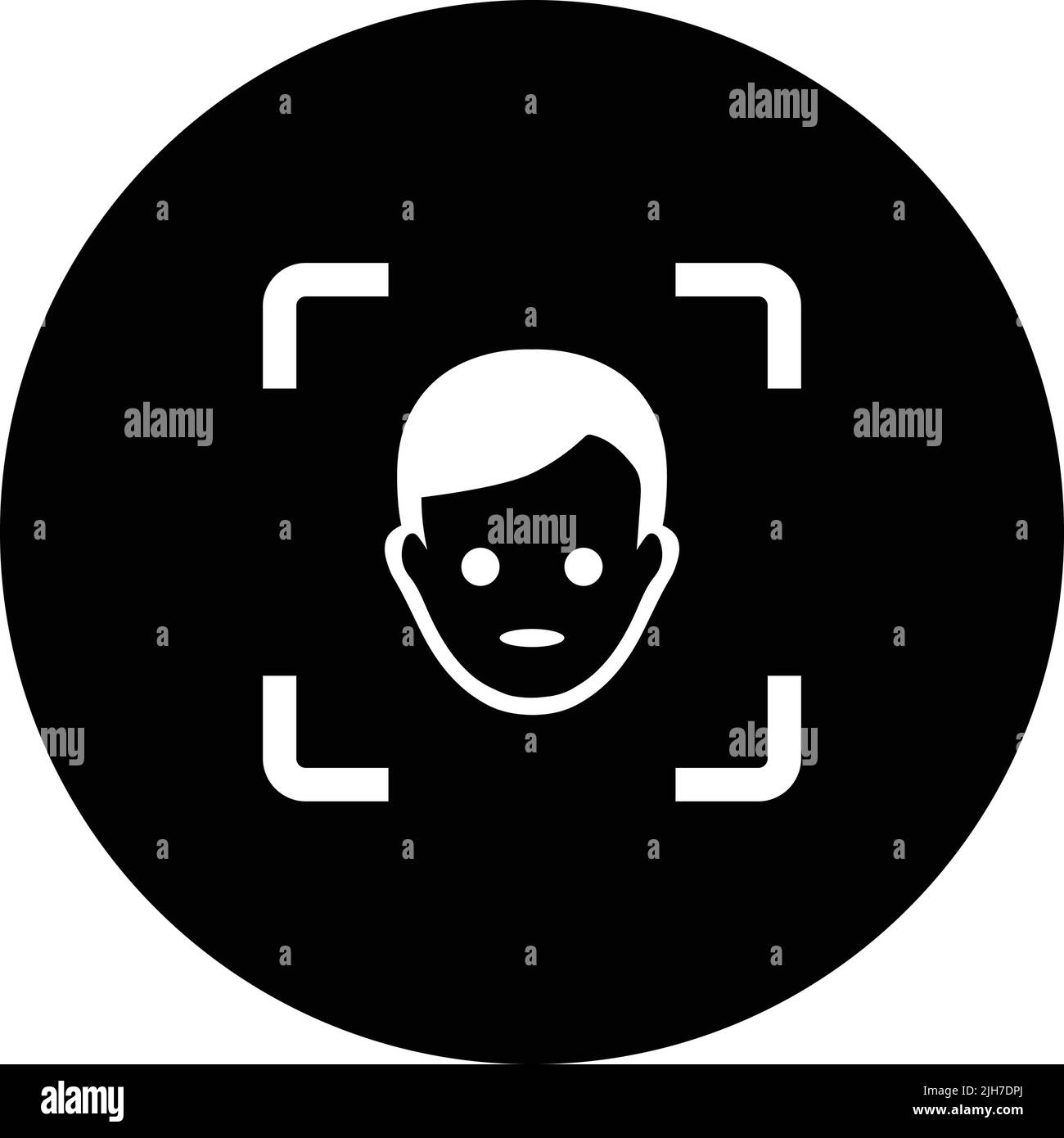 Authentifizierungs-, Gesichts-, Scan-Symbol - einfach editierbare Vektor-EPS-Datei. Stock Vektor
