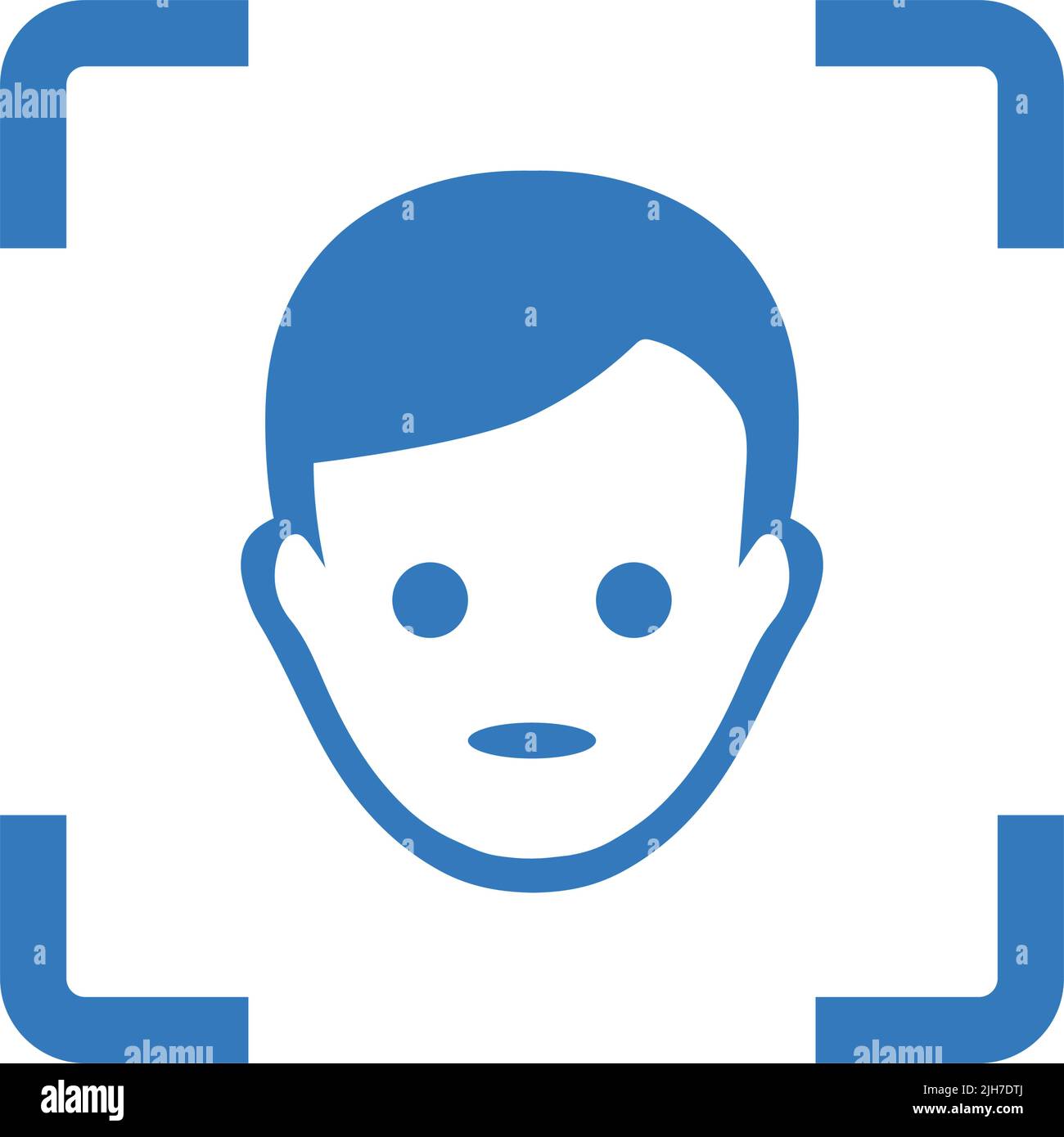 Authentifizierungs-, Gesichts-, Scan-Symbol - einfach editierbare Vektor-EPS-Datei. Stock Vektor