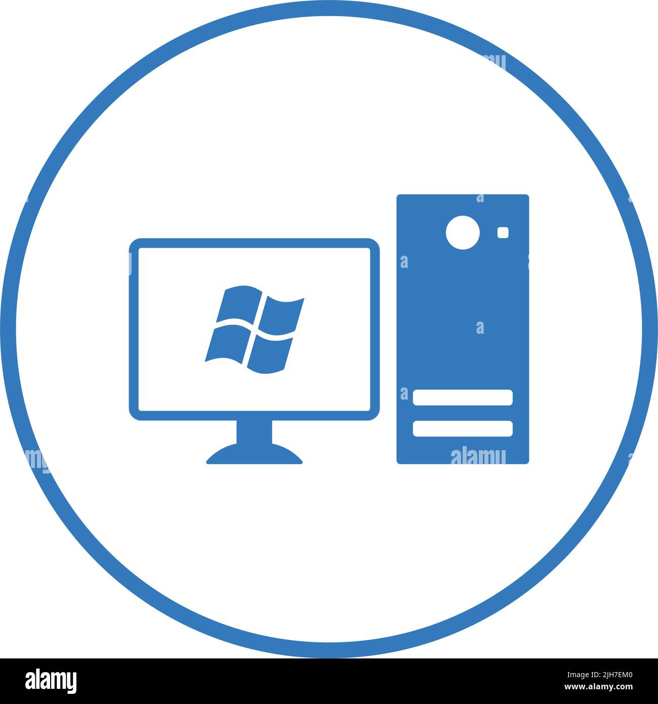 Computer, Desktop, Monitor, pc-Symbol - Verwenden Sie für kommerzielle Zwecke, Printmedien, Web oder jede Art von Design-Projekten. Vektor-EPS-Datei. Stock Vektor