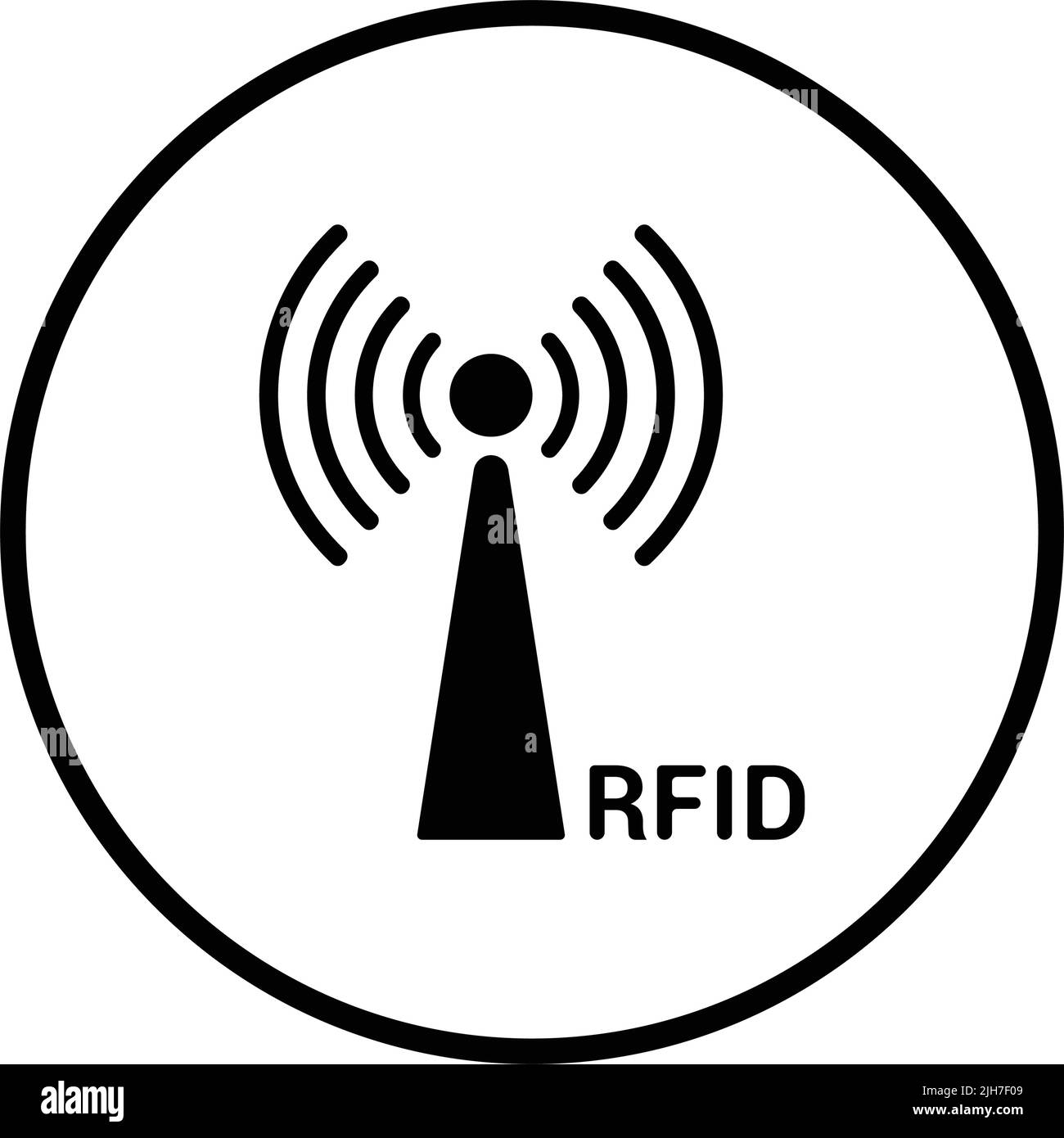 Das Symbol für Frequenz, Radio und rfid-Signal ist auf weißem Hintergrund isoliert. Verwendung für Grafik- und Webdesign oder kommerzielle Zwecke. Vektor-EPS-Datei. Stock Vektor