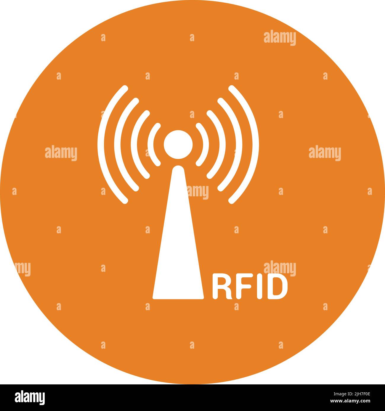 Das Symbol für Frequenz, Radio und rfid-Signal ist auf weißem Hintergrund isoliert. Verwendung für Grafik- und Webdesign oder kommerzielle Zwecke. Vektor-EPS-Datei. Stock Vektor