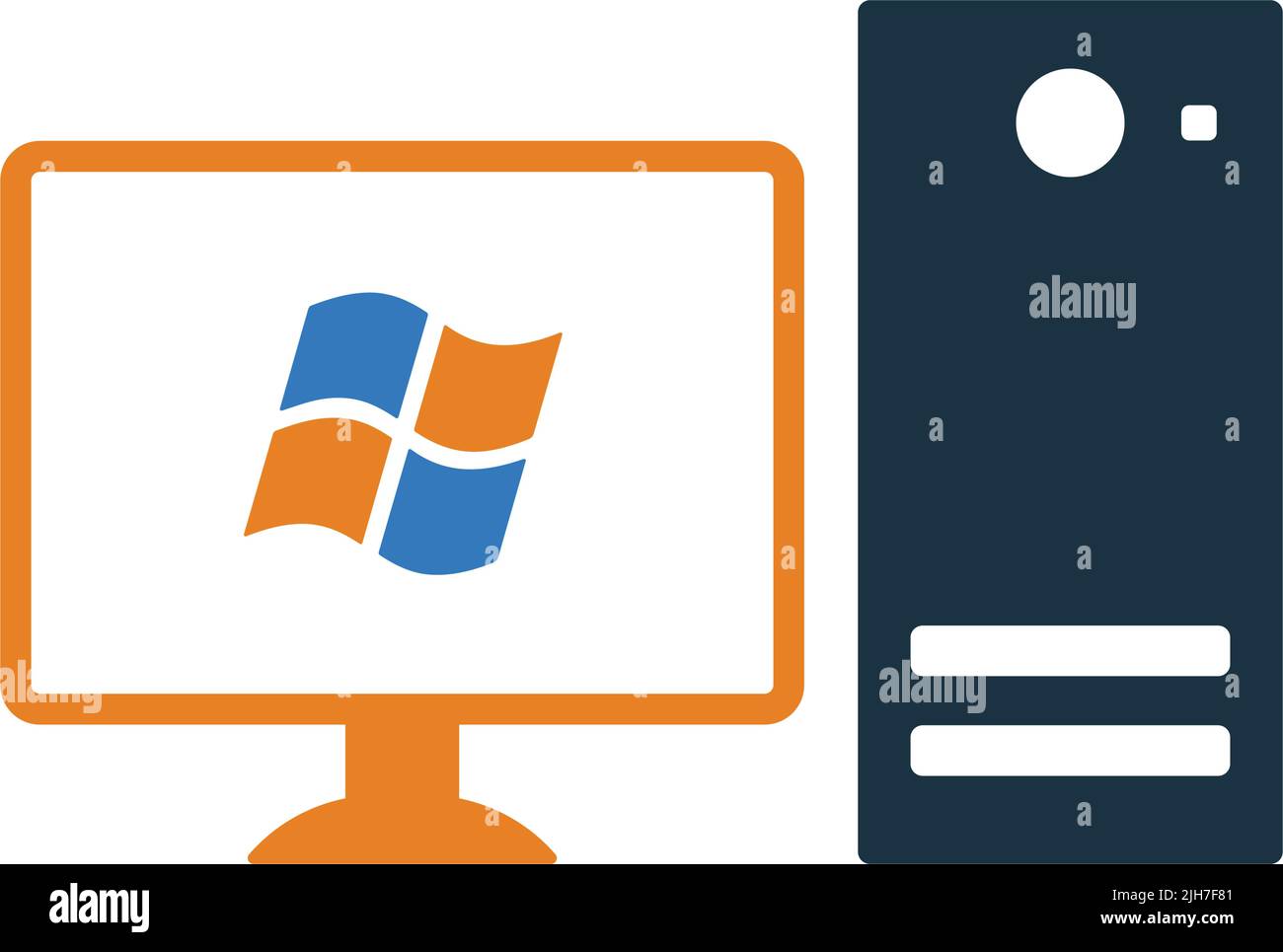 Computer, Desktop, Monitor, pc-Symbol - Verwenden Sie für kommerzielle Zwecke, Printmedien, Web oder jede Art von Design-Projekten. Vektor-EPS-Datei. Stock Vektor
