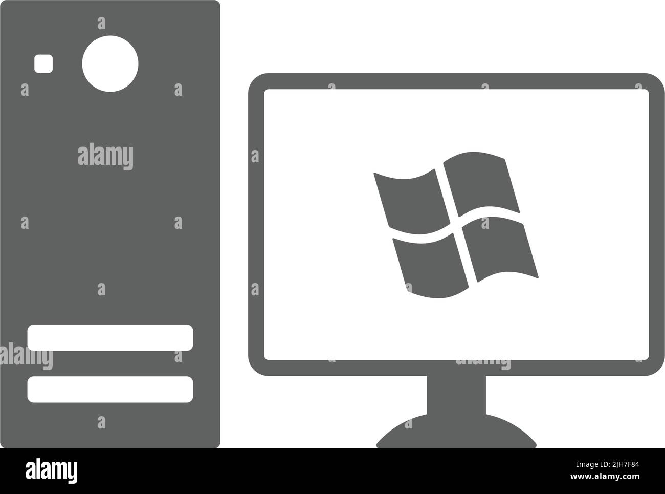 Computer, Desktop, Monitor, pc-Symbol - Verwenden Sie für kommerzielle Zwecke, Printmedien, Web oder jede Art von Design-Projekten. Vektor-EPS-Datei. Stock Vektor