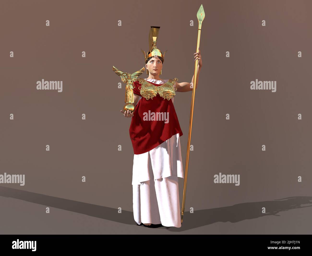 3D Illustration der Göttin Athene Stockfoto