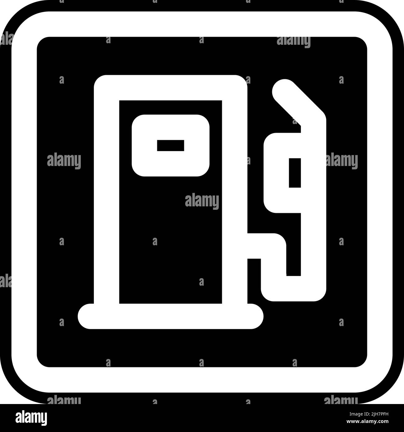 Symbol für Signal- und Prohibition-Tankstelle Stock Vektor