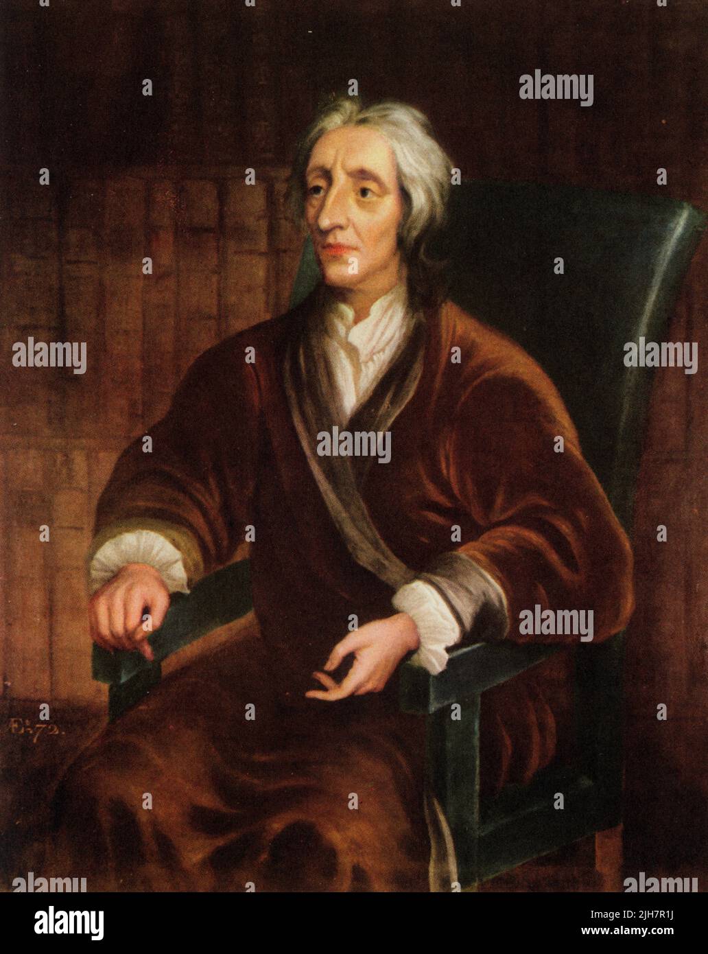 John Locke (1632-1704). Nach Sir Godfrey Kneller (1646-1723). Englischer Philosoph, Arzt und einflussreicher Denker der Aufklärung. Er ist allgemein bekannt als der "Vater des Liberalismus". Stockfoto