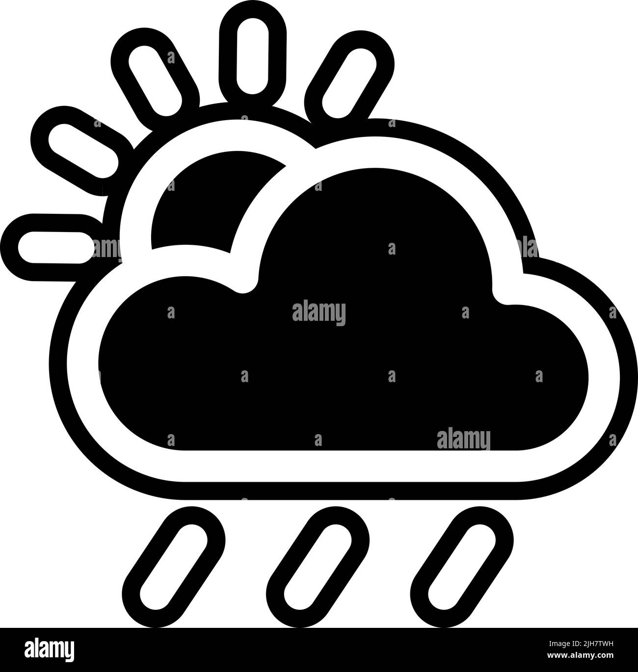 Wettersymbol, regnerisch Stock Vektor