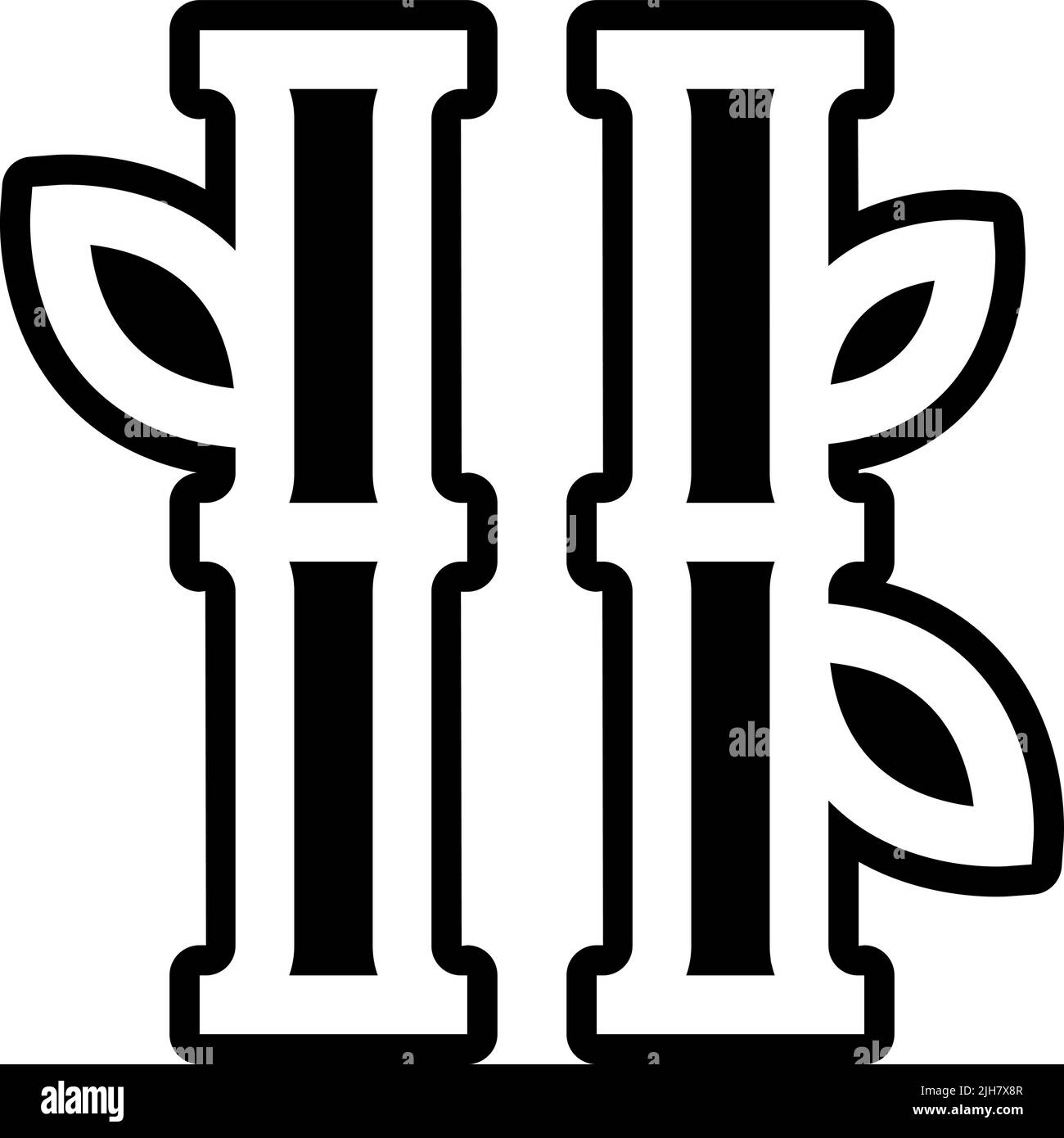 Symbol für Yoga-Bambus Stock Vektor