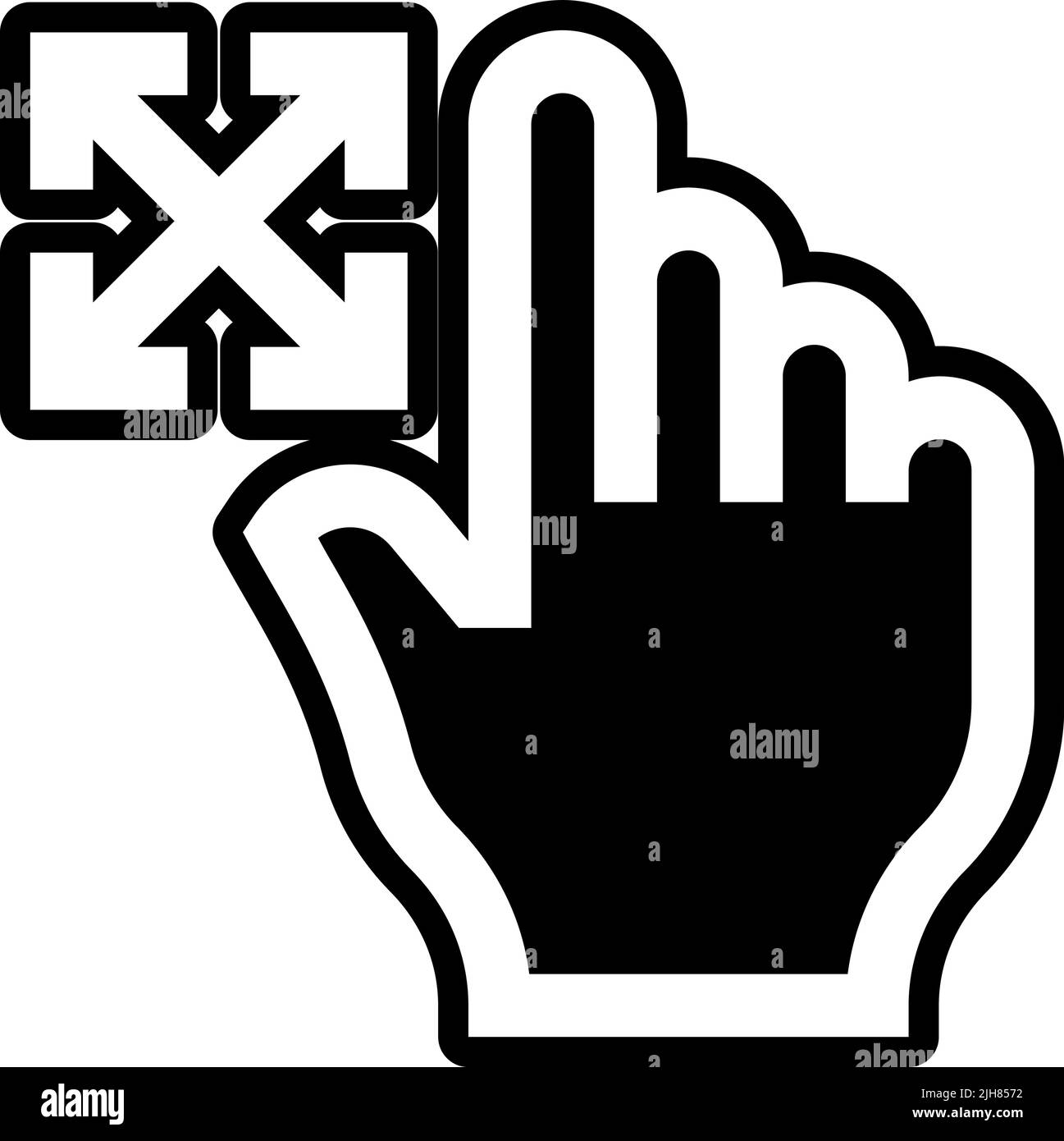 Symbol für die Richtung der Handgesten Stock Vektor