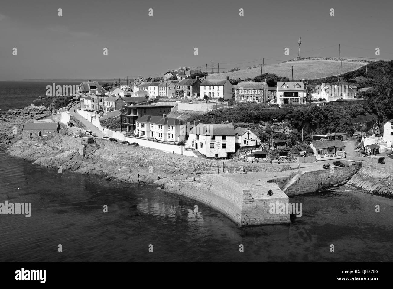 Blick auf Porthleven, Cornwall Stockfoto