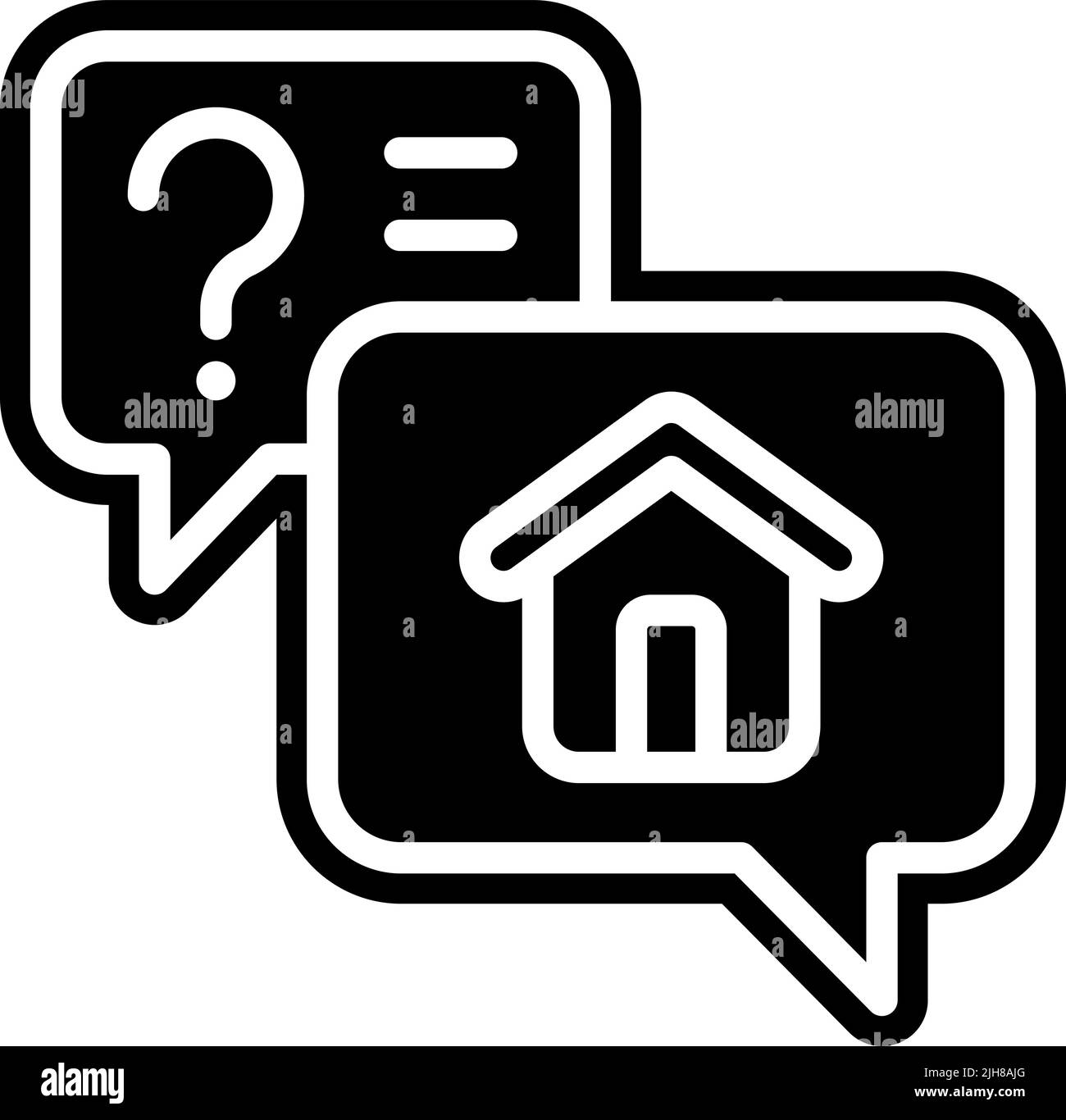 FAQ-Symbol für die Verwaltung von Immobilien Stock Vektor