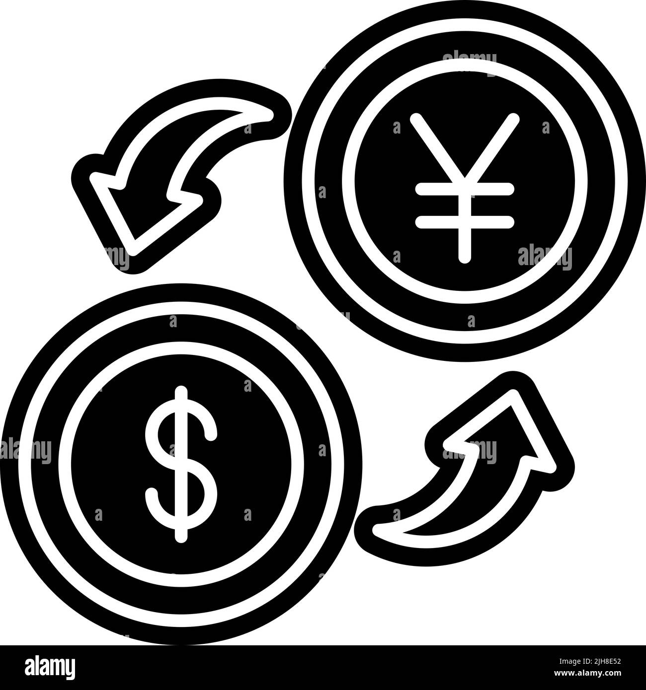 Symbol für den Geldumtausch von Reisen Stock Vektor