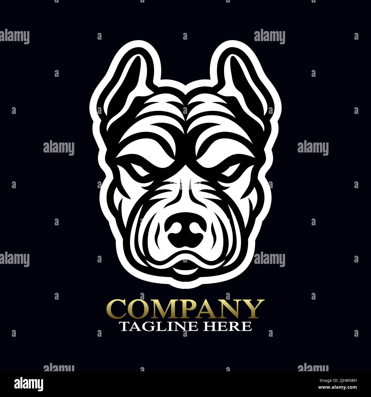 Modernes Pitbull-Hundelogo. Vektorgrafik Stock Vektor