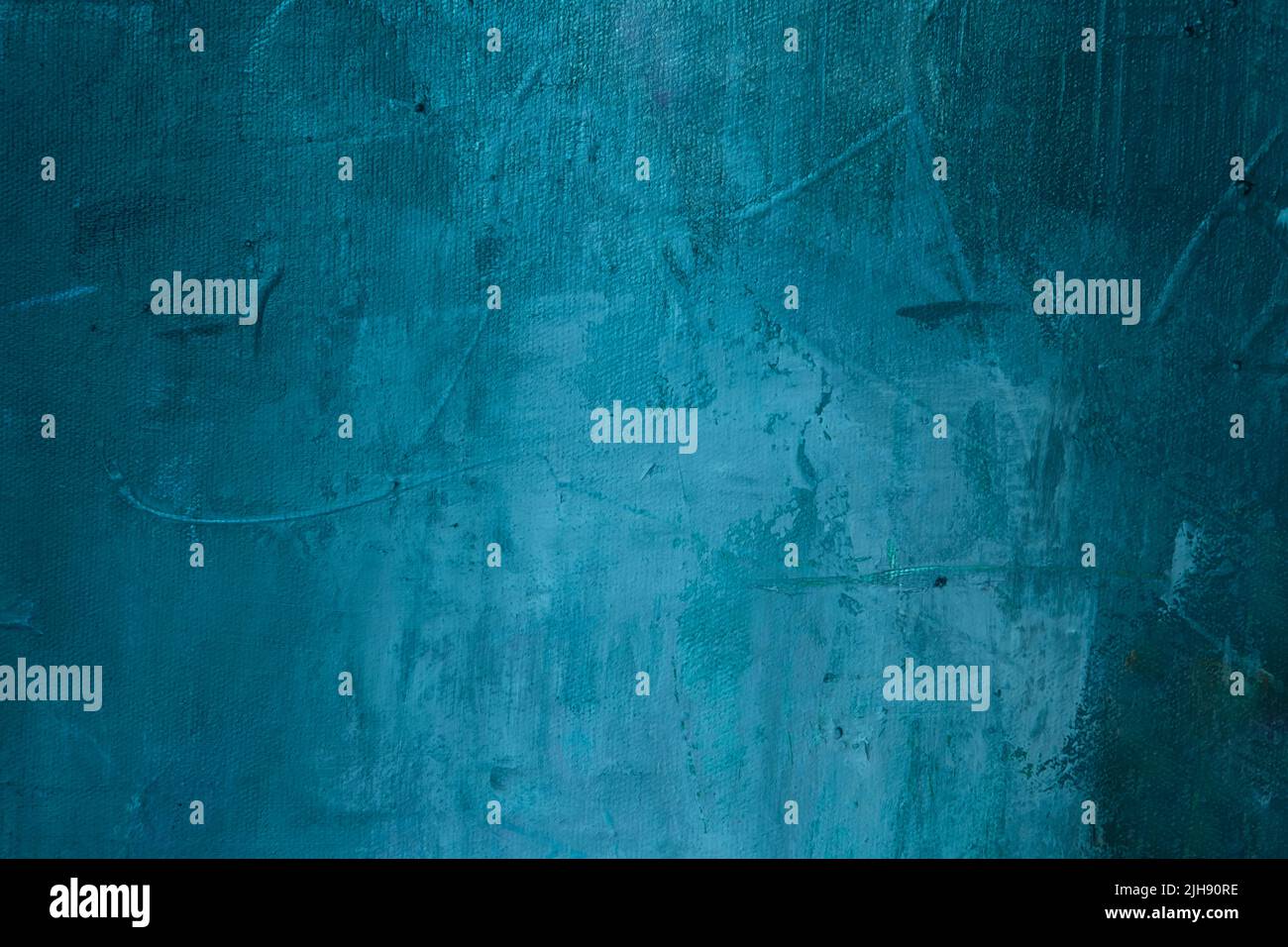 Blau gefärbte Leinwand, abstrakter Malhintergrund, grunge Textur Stockfoto