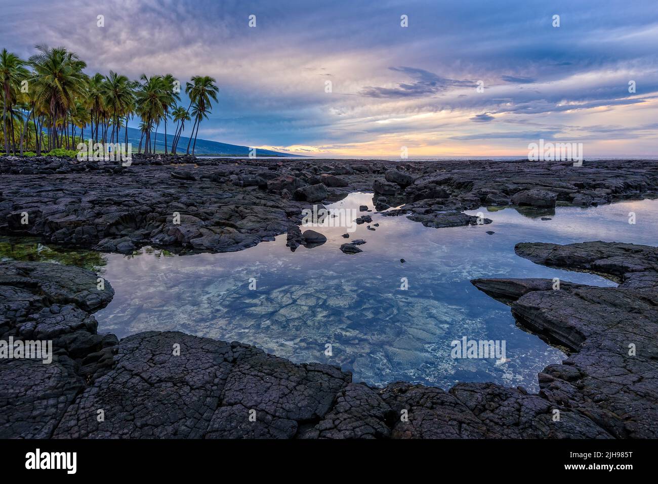 PU'uhonua O Honaunau National Historical Park, Südkona, Big Island of Hawaii. Stockfoto