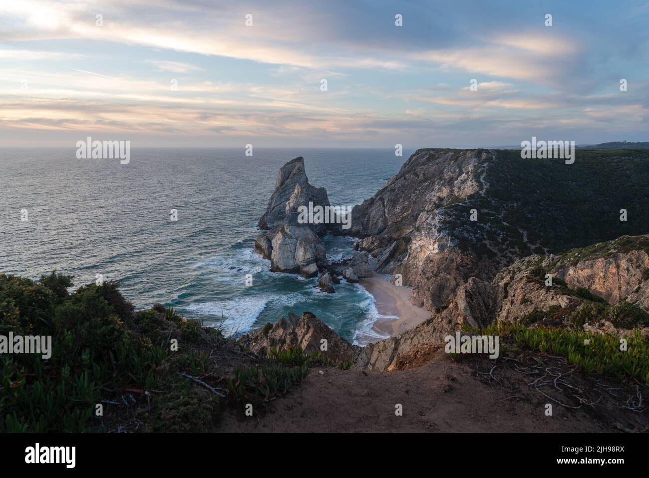 Strand Praia da Ursa in Portugal Westküste der Stadt Lissabon Stockfoto