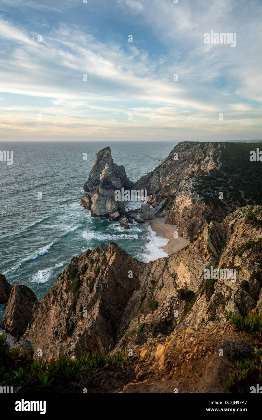 Strand Praia da Ursa in Portugal Westküste der Stadt Lissabon Stockfoto