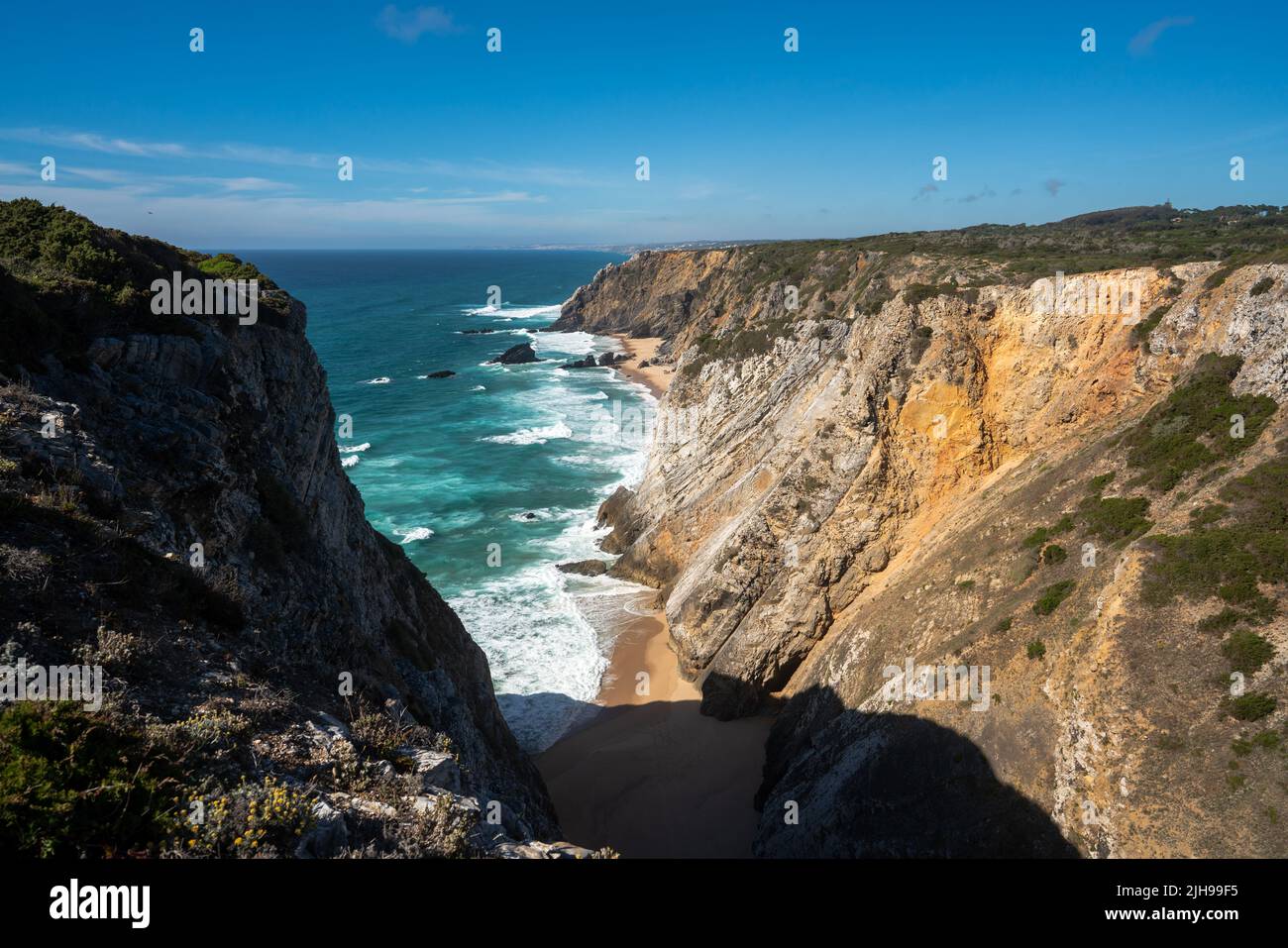 Strand Praia da Ursa in Portugal Westküste der Stadt Lissabon Stockfoto