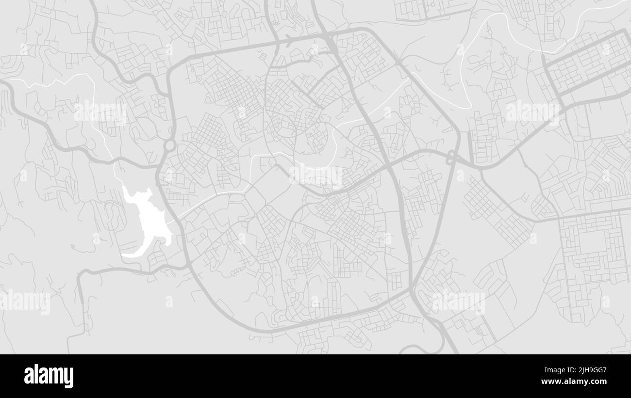 Weiße und hellgraue Abha City Bereich Vektor-Hintergrund-Karte, Straßen und Wasserkartographie Illustration. Breitbild-Anteil, digitales flaches Design stre Stock Vektor