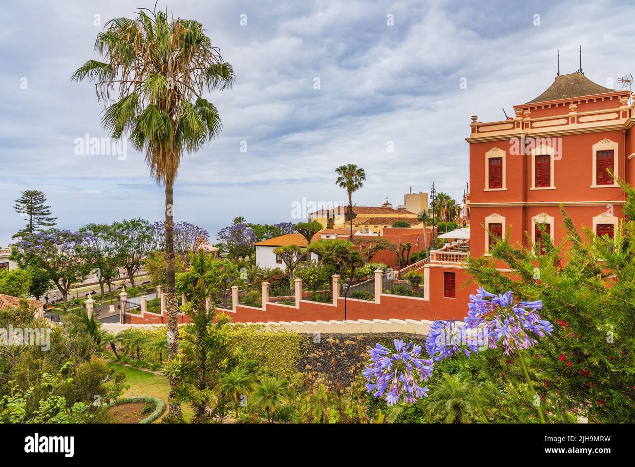 Blick auf die Stadt La Orotava auf Teneriffa, Kanarische Inseln, Spanien Stockfoto