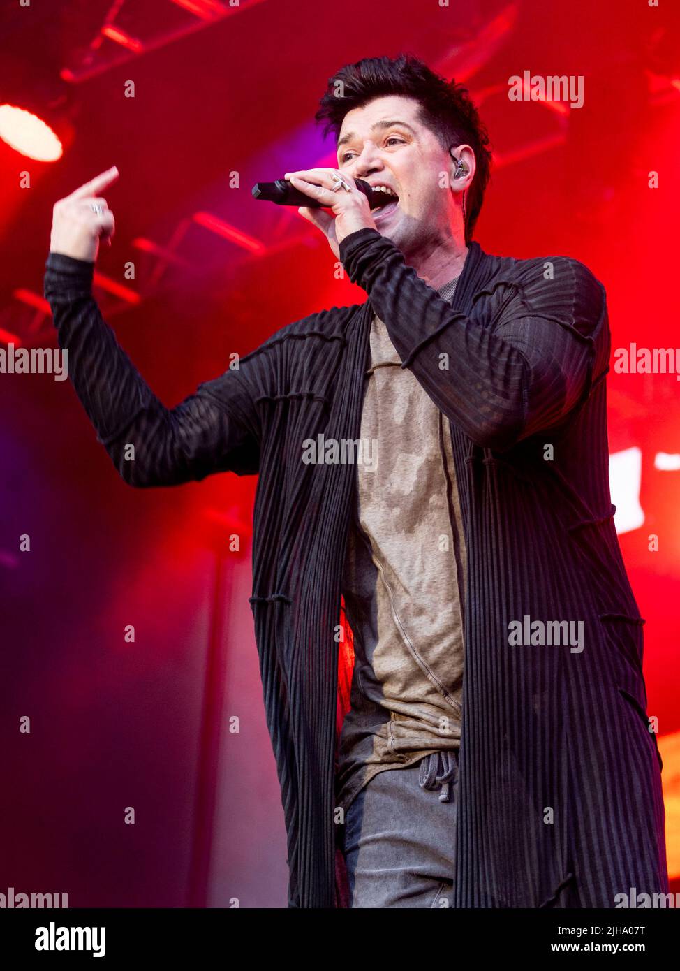 The Script, auftreten im Edinburgh Castle am Samstag 16.. Juli 2022 Danny O'Donoghue – Lead Vocals, Piano, Keyboards, Rhythmusgitarre Mark Sheehan – Lead guitar, Backing Vocals Glen Power – Drums, Percussion, Bass, Backing Vocals Bild: Alan Rennie Credit: Alan Rennie/Alamy Live News Stockfoto