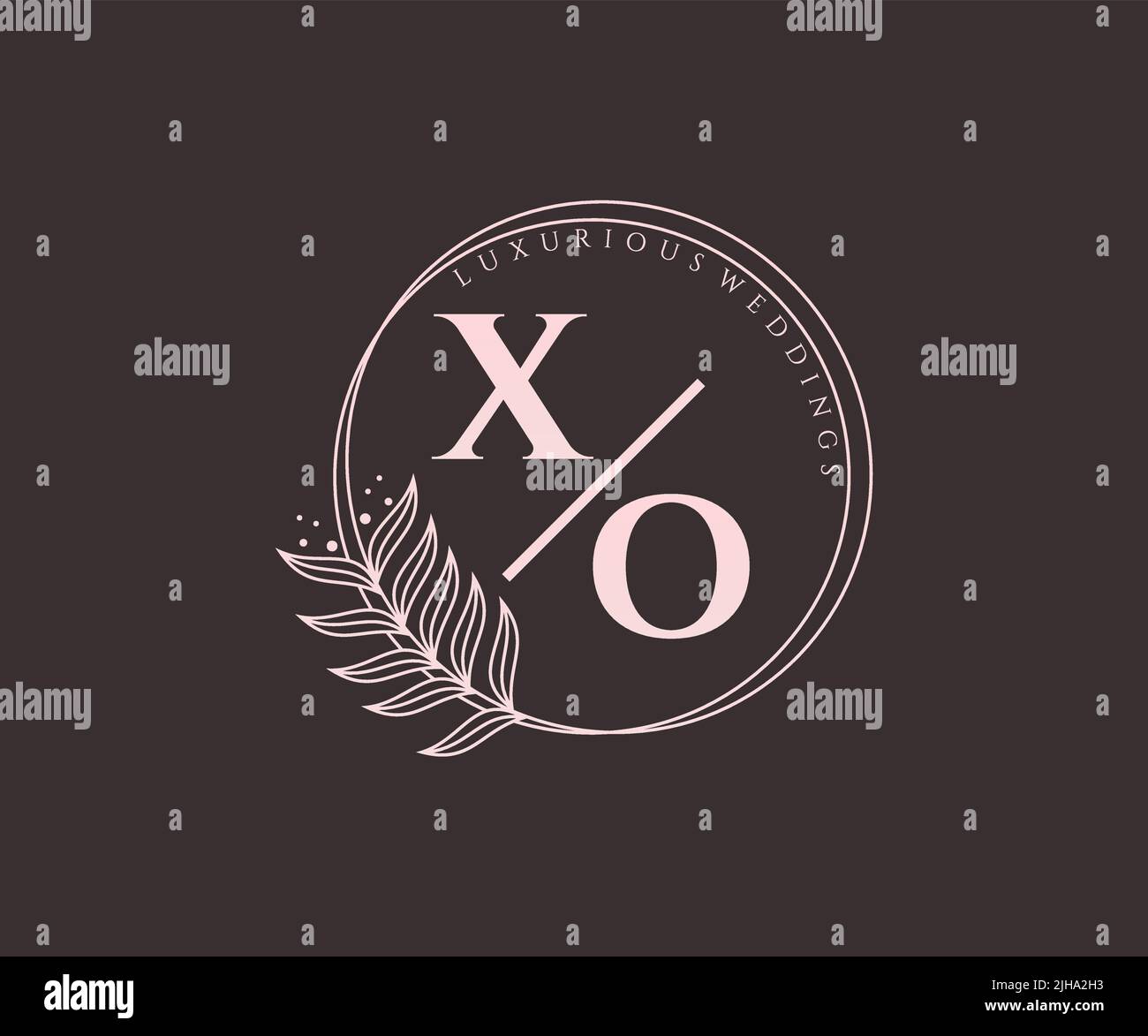 XO Initials Letter Hochzeit Monogramm Logos Vorlage, handgezeichnete moderne minimalistische und florale Vorlagen für Einladungskarten, Save the Date, elegant Stock Vektor