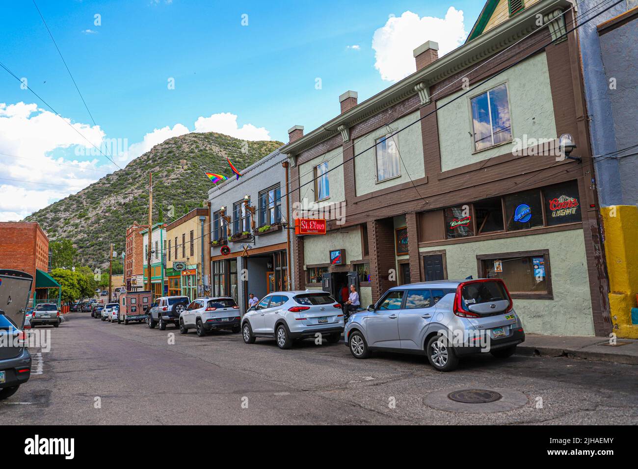 Bisbee, Stadt in Arizona USA. Old West Town, gelegen im Cochise County im US-Bundesstaat Arizona und südöstlich von Tucson, ist die alte Bergbaustadt Tombstone. © (Foto von Luis Gutierrez/Norte Photo) Bisbee, ciudad en Arizona Estados Unidos. pueblo del viejo oeste, se ubica en el condado de Cochise en el estado estadounidense de Arizona y al sureste de Tucson, está el Antiguo pueblo minero de Tombstone. © (Foto von Luis Gutierrez/Norte Photo) Stockfoto