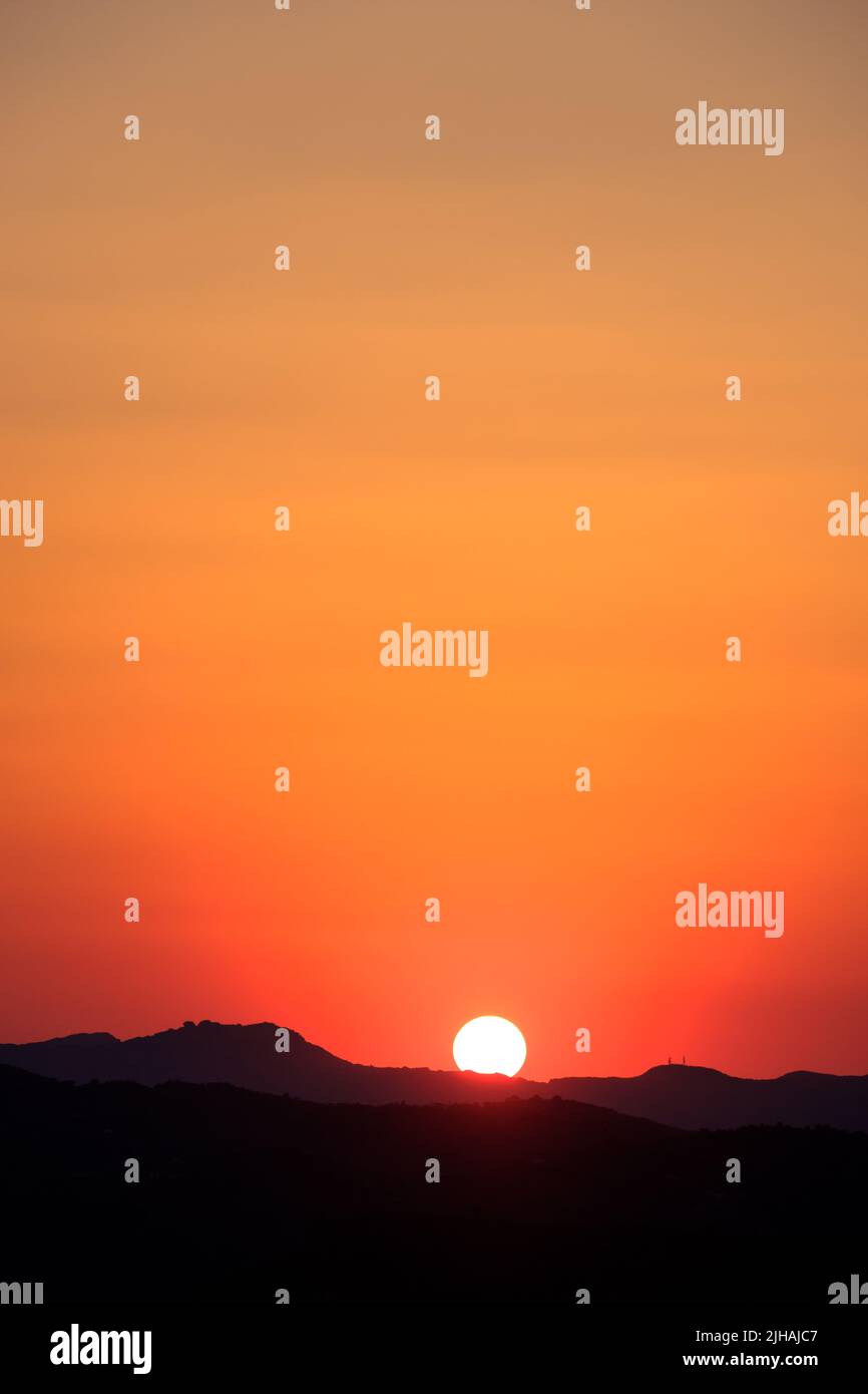 Sonnenuntergang über El Torcal, Malaga, Andalusien, Spanien Stockfoto