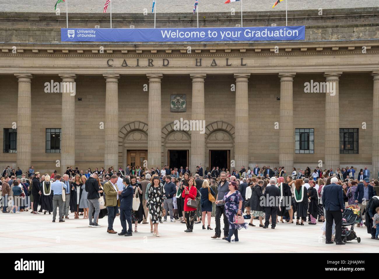 Abschlusstag der University of Dundee in der Caird Hall im Stadtzentrum. Stockfoto