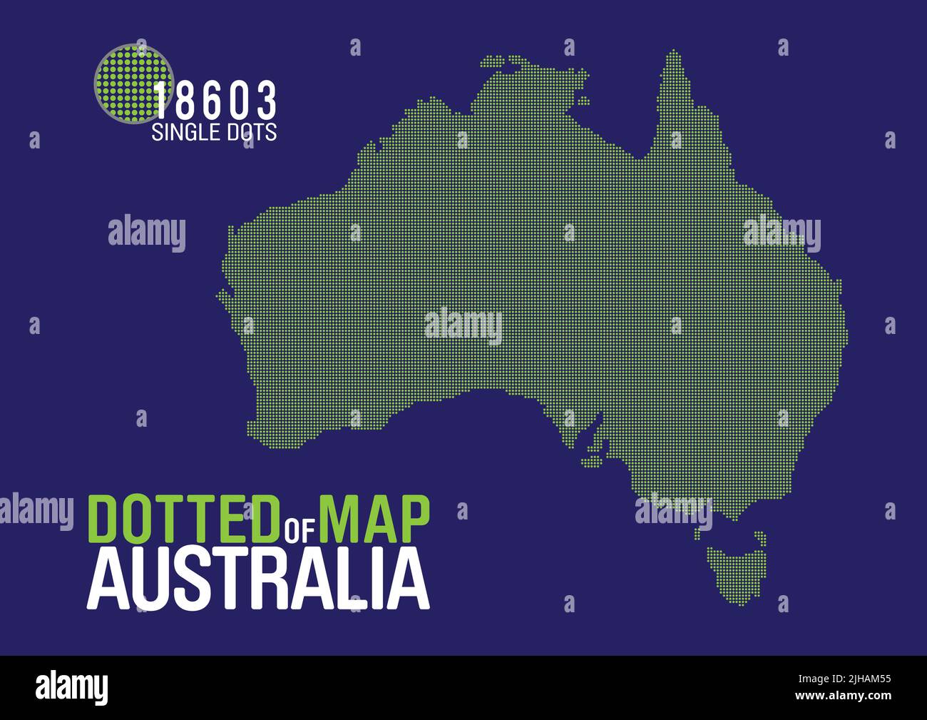 Eine gepunktete Karte von australien Stock Vektor
