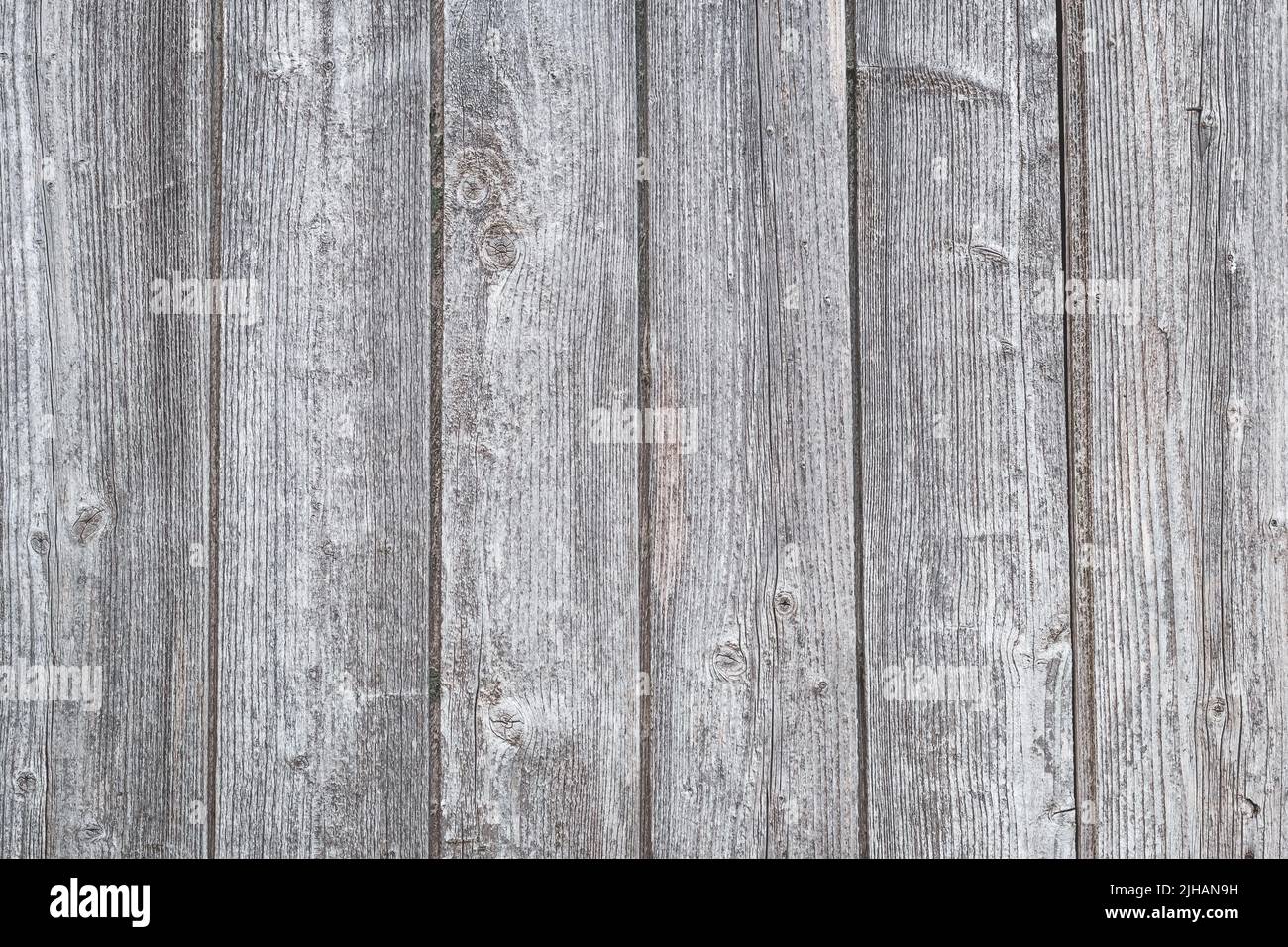 Alte Holzstruktur. Grauer Vintage-Holztisch. Retro-Stil, heller Hintergrund. Graue rustikale Oberfläche, Grunge-Schablone. Designelement. Abstraktes Muster von Stockfoto