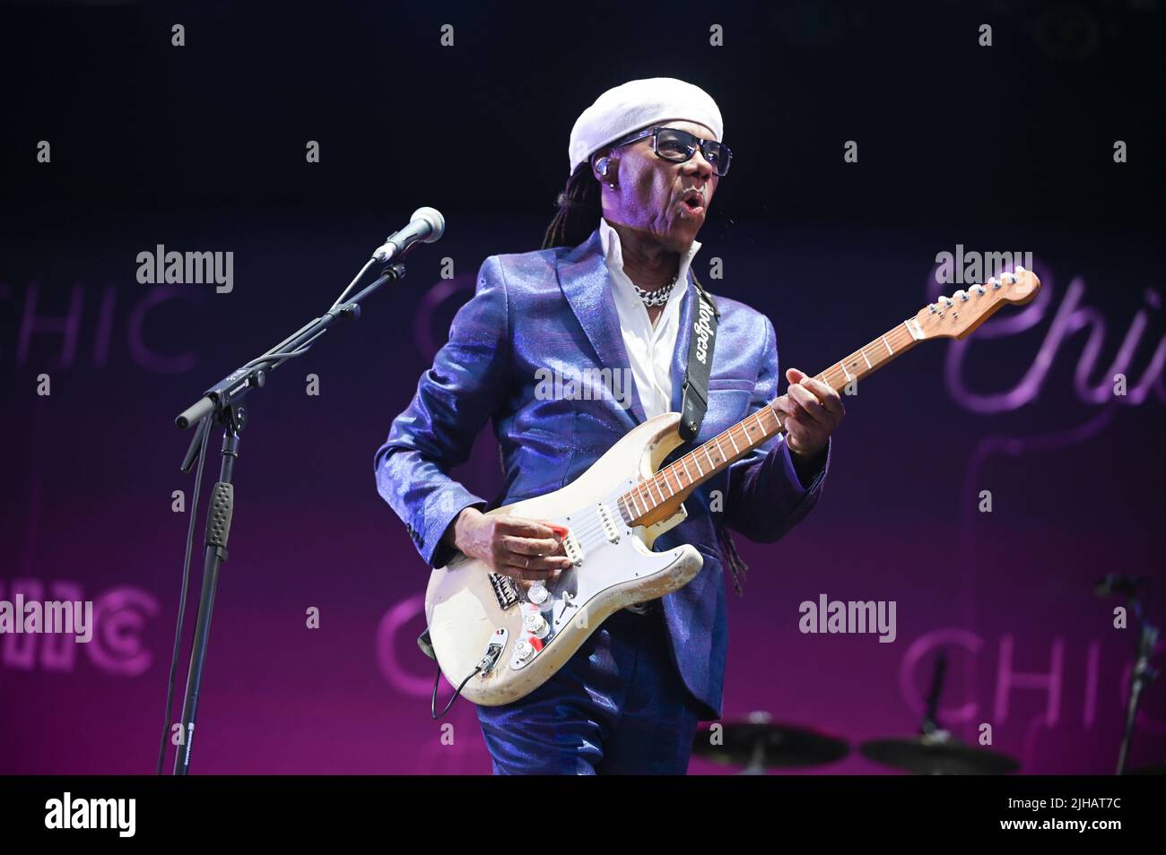 Nile Rodgers & Chic auf der Doncaster Racecourse, Großbritannien , 16.07.2022 Stockfoto