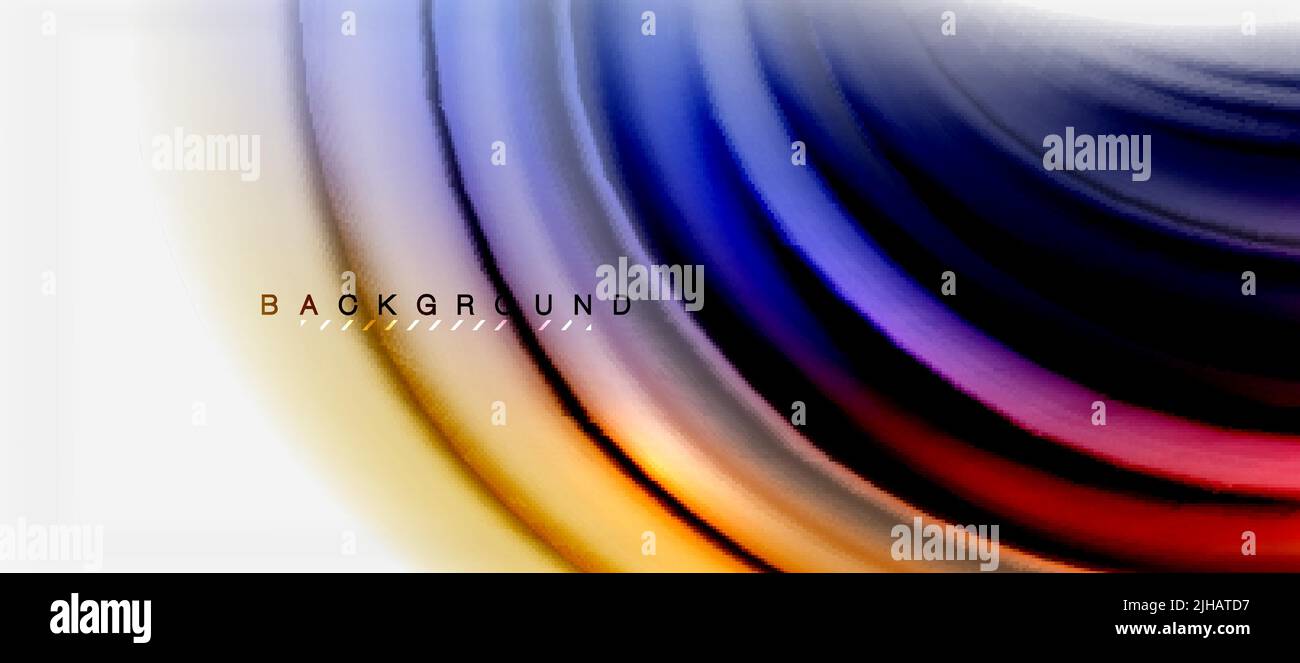 Verschwommene fließende Farben Hintergrund, abstrakte Wellen Linien, Mischen von Farben mit Lichteffekten auf hellen Hintergrund. Vektor künstlerische Illustration für Presentat Stock Vektor