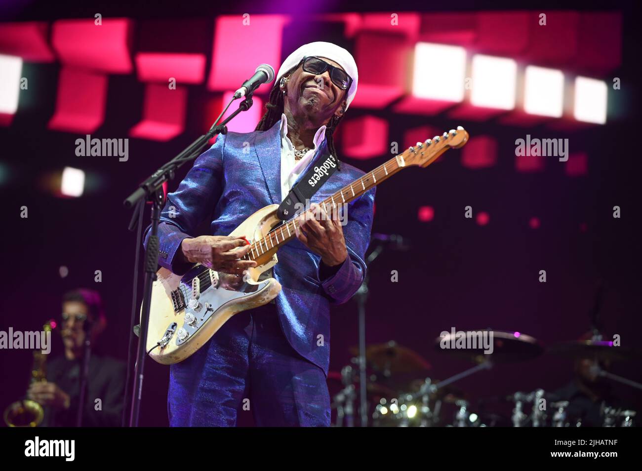 Nile Rodgers & Chic auf der Doncaster Racecourse, Großbritannien , 16.07.2022 Stockfoto