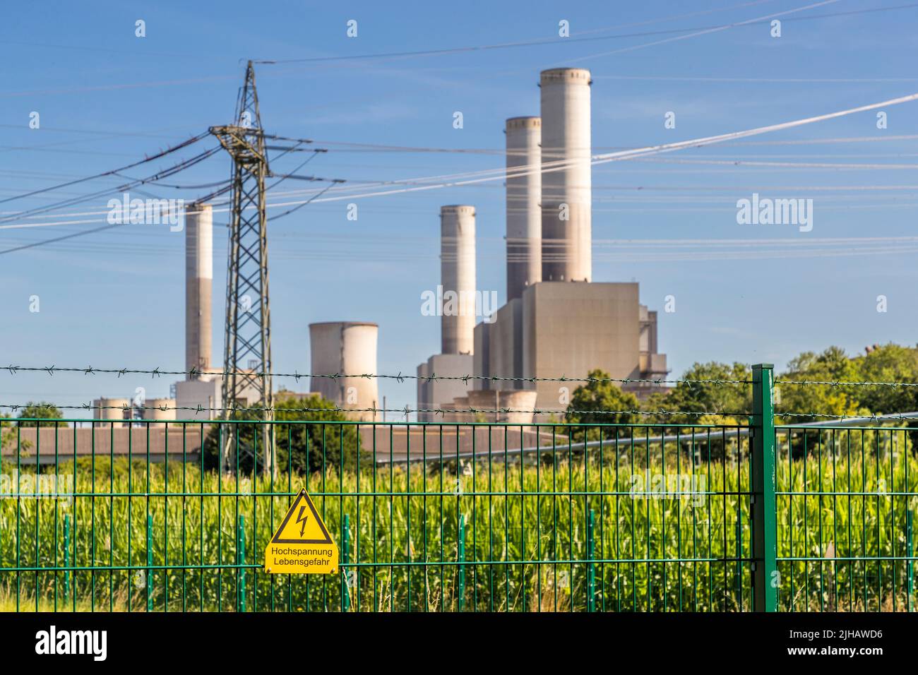 Das stillgelegte Braunkohlekraftwerk Frimmersdorf bei Grevenbroich, Deutschland Stockfoto