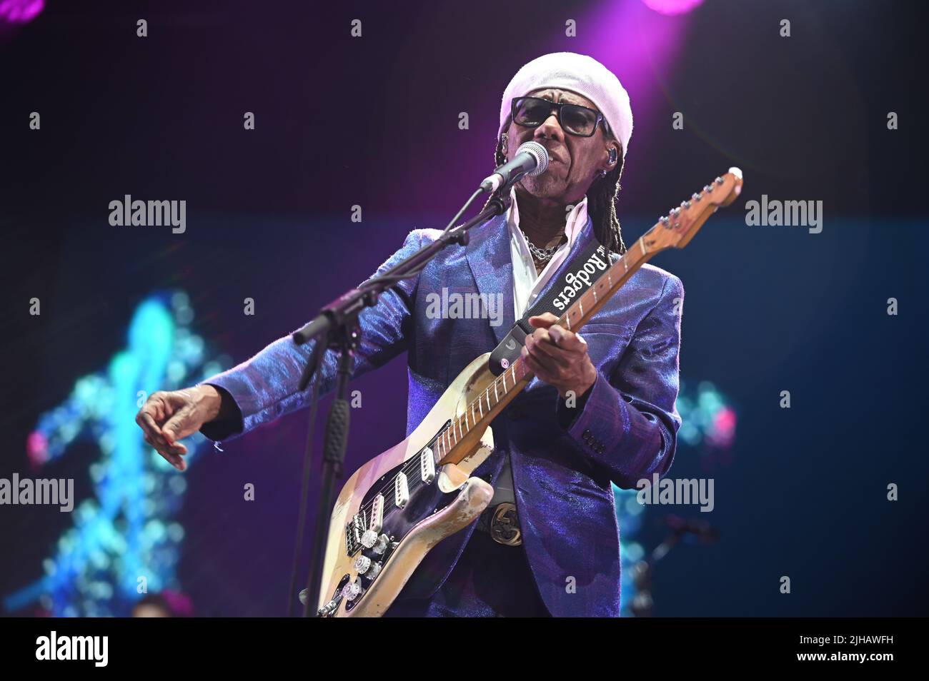 Nile Rodgers & Chic auf der Doncaster Racecourse, Großbritannien , 16.07.2022 Stockfoto