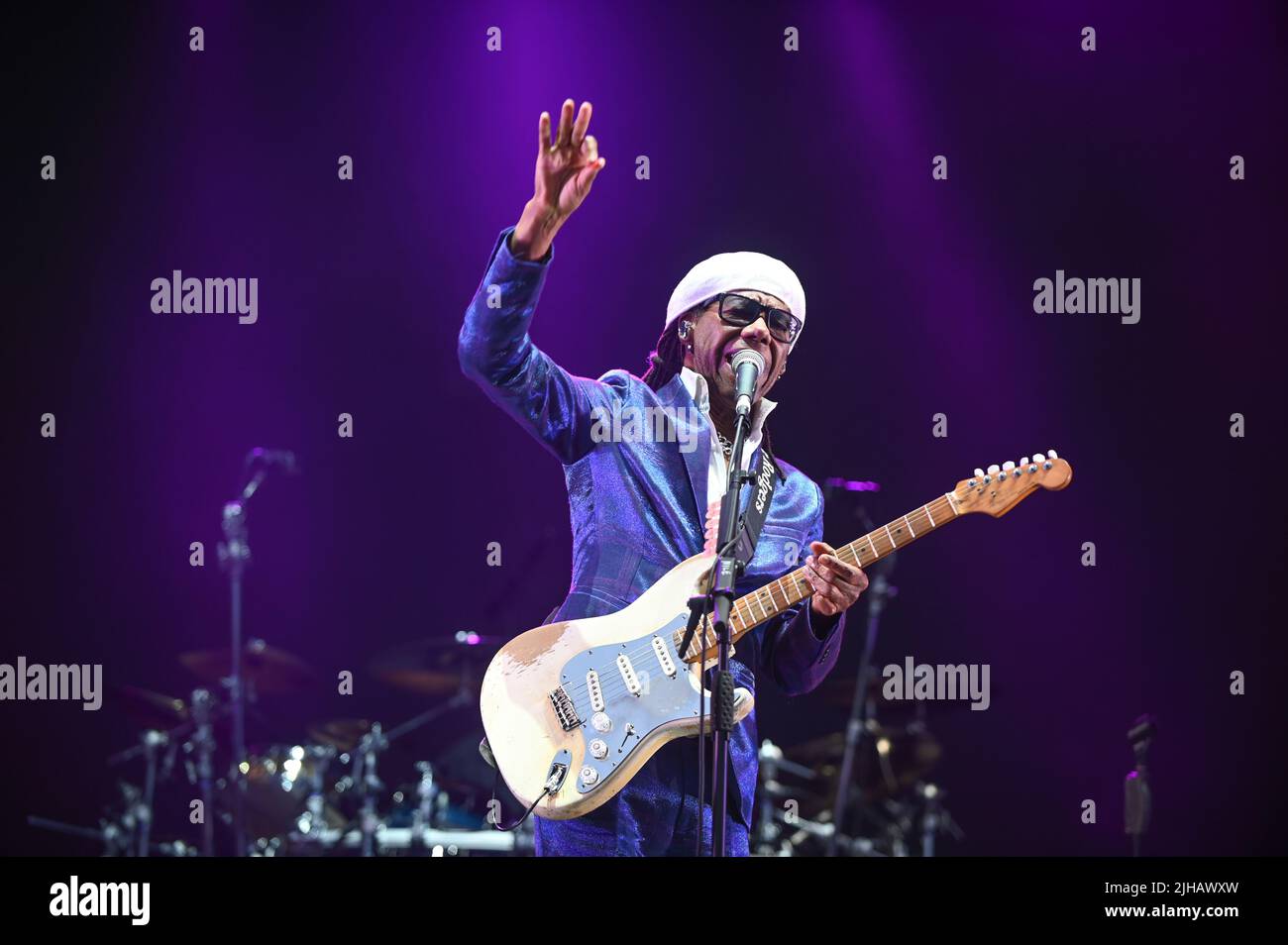 Nile Rodgers & Chic auf der Doncaster Racecourse, Großbritannien , 16.07.2022 Stockfoto