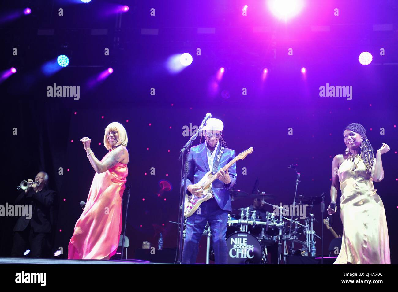 Nile Rodgers & Chic auf der Doncaster Racecourse, Großbritannien , 16.07.2022 Stockfoto