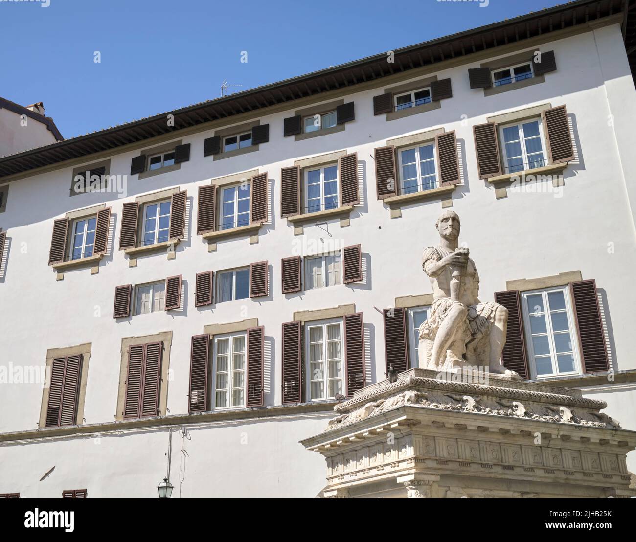 Statue von Giovanni dalle Bande Nere Medici auf der Piazza di San Lorenzo Florenz Italien Stockfoto