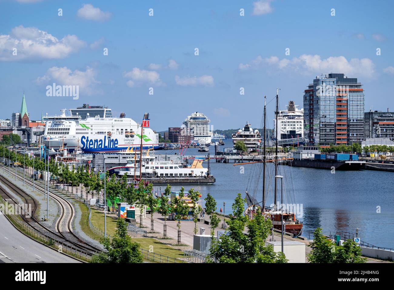 Hafenansicht von Kiel, Deutschland Stockfoto