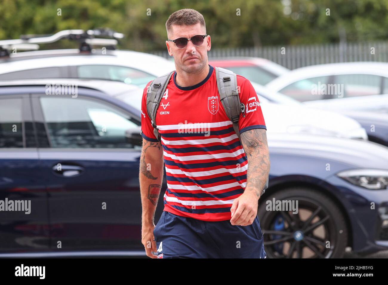 Shaun Kenny-Dowall #4 von Hull KR kommt am 7/17/2022 im Sewell Group Craven Park Stadium in an. (Foto von David Greaves Fotos/ Via/News Images/Sipa USA) Stockfoto