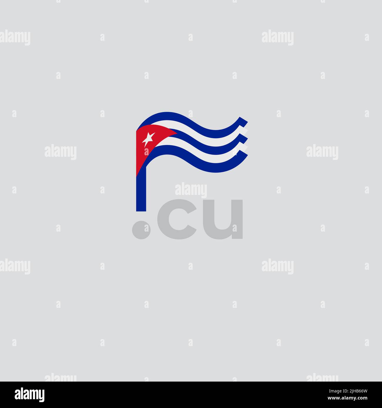 Symbol für die Flagge Kubas. Original einfaches Design der kubanischen Flagge, Kartenmarkierung. Design-Element, Vorlage National Poster mit Cu-Domain. Staatliches patriotisches Banner Stock Vektor