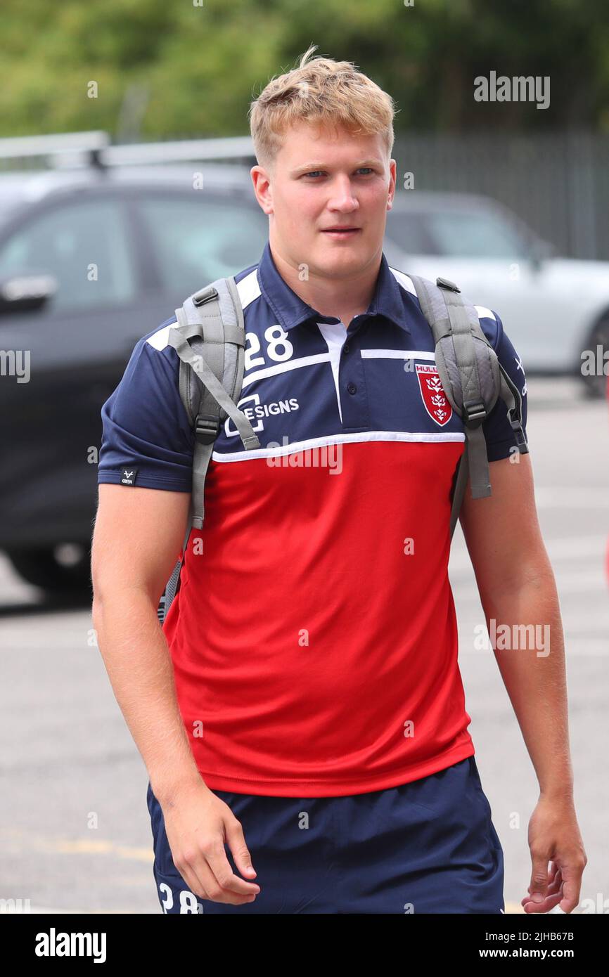 Will Tate #28 von Hull KR kommt am 7/17/2022 im Sewell Group Craven Park Stadium in an. (Foto von David Greaves Fotos/ Via/News Images/Sipa USA) Stockfoto