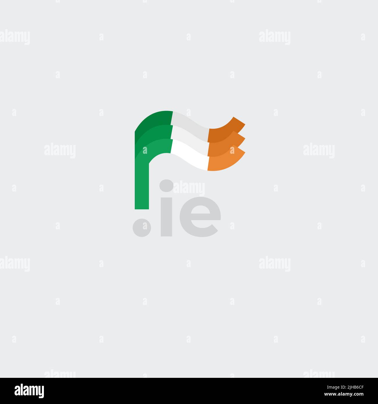 Flaggen-Symbol der Republik irland. Original einfaches Design der irischen Flagge, Kartenmarkierung. Design-Element, Vorlage nationalen Plakat mit IE-Domain. Status Stock Vektor