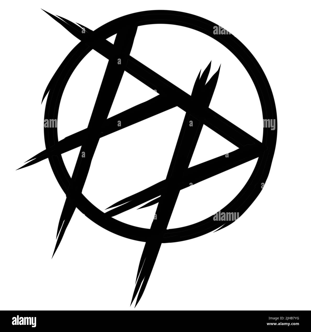 P.P Logo-Symbol, Emblem Design Punk Grunge Illustration. Stockfoto